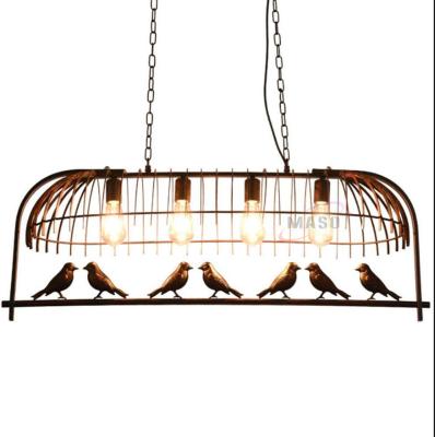 China Rustic Vintage Pendant Lamp Birdcage Hanging Light Pendant Backlight for sale