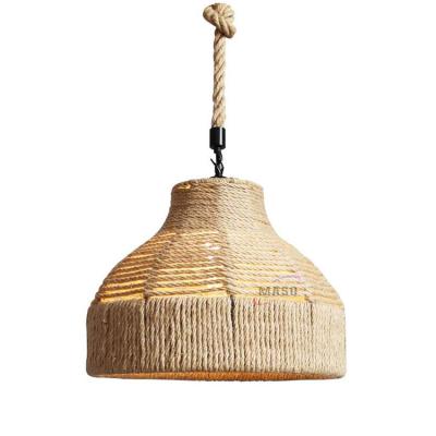 China Modern Simple American Vintage String Rope Hemp Style Light Fixtures for sale