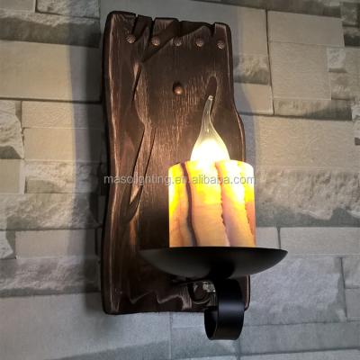 China Vintage classic antique wood industrial lampshade vintage wall lamp for hotel bar canteen villa cheap price for sale