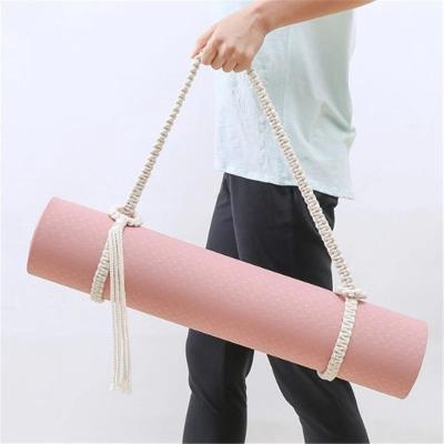 China Hot Selling Yoga Mat Strap Yoga Mat Carry Bag Tassel Crossbody Carrying Straps printing/ECO-friendly non-slip/soft/custom yoga best rope for sale