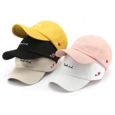 China JOINT Sports Caps Wholesale Custom Hats Logo Heart Shape Embroidery Sports Baseball Caps Cap Men Dad Hat for sale