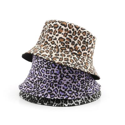 China Reversible Dobby Fashion Spring Summer Bucket Hat Leopard Fisherman Bucket Hat For Women Men for sale