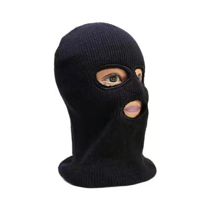 China New Winter COMMON Warm Wool Knitted Knitted Hat Ski Mask Custom Ski Mask 3 Hole Ski Peaks Customized Balaclava for sale