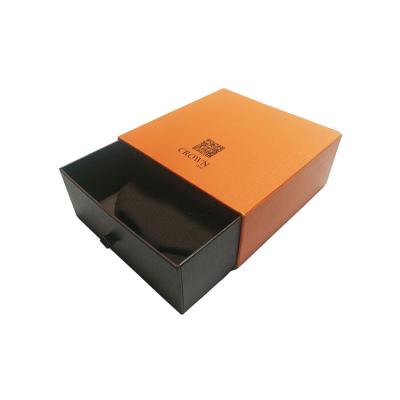 China Logo Jewelry Paper Packaging Slim Custom Made High Quality Handmade Sliding Drawer Gift Box for sale