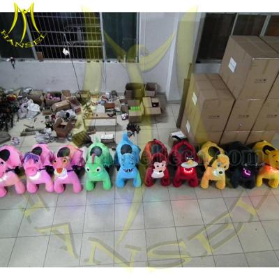 China Hansel plush motorized riding animals plush motorized animals rides motorized animal scooters for sale