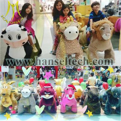 China Hansel battery mechanical walking animal rides with token opearted for kids in mall for sale