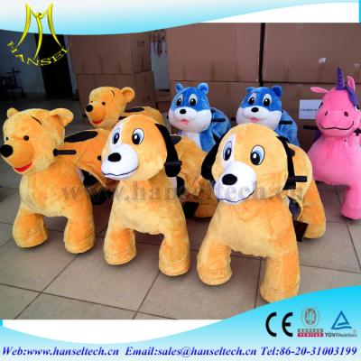 China Hansel kiddie rides toy car for amusement park and supermarket animals walking toys plush toys stuffed animals on wheels for sale