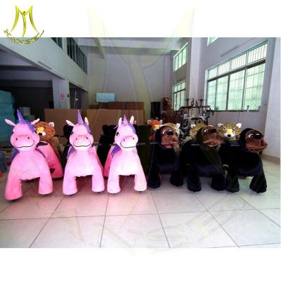 China Hansel  motorized plush animals amusement park kids rides moving luna park electric toy car for kid zippy pets for sales for sale