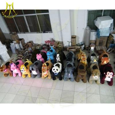 China Hansel kiddie ride small train coin operated kiddie rides for rent plush unicorn electric scooter kids 4 wheel animal for sale