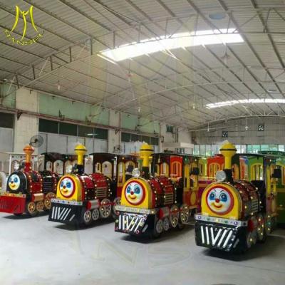 China Hansel stock amusement park rides trackless battery operated train rides factory for sale