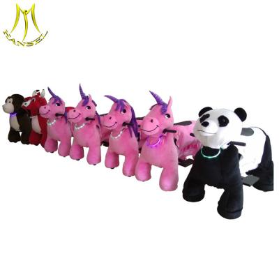 China Hansel electric plush toy baby electric toy car walking animal ride for sale