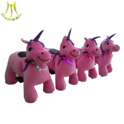 China Hansel  dog toys plush riders animal electric riders coin operated amusement park equipment for sale