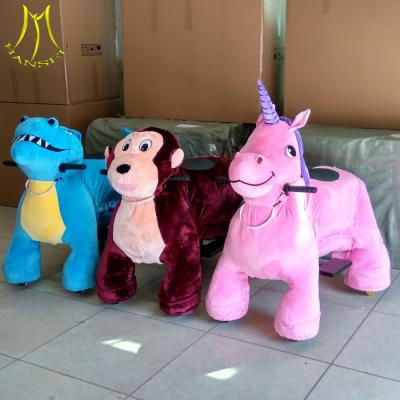 China Hansel  playground dinosaur riding toys for child coin operated stuffed animal toys kiddie rides for sale