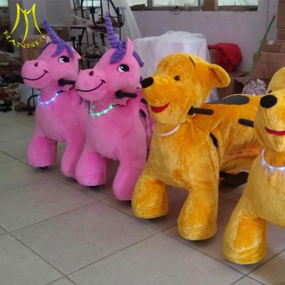 China Hansel new plush moving animal ride indoor christmas party games riding christmas toys for sale