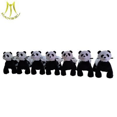 China Hansel coin operated plush walking bear stuffing animal machine riding panda toy for sale