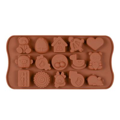 China 1PCS Silicone Mold 15 Cell Chocolate Mold Fondant Pastry Candy Mold Cake Fashion Decorating Kitchen Baking Accessories for sale