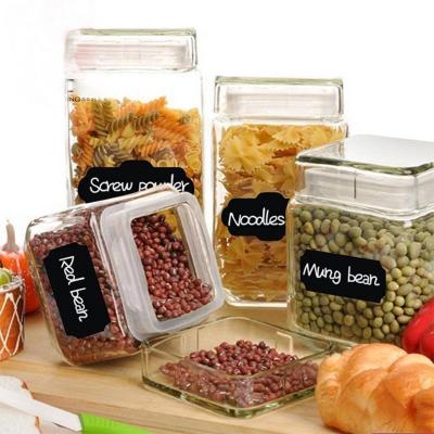 China 36-54pcs/Set 5x3.5cm Self-adhesive Chalkboard Chalkboard Craft Kitchen Jars Organizer Decorative Erasable Sticker Black Board for sale