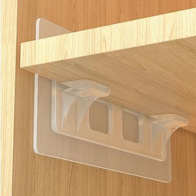 China No 2/6/8/10 PCS Shelf Support Adhesive Pegs Cabinet Partition Bracket Cabinet Support Clips Wall Hanger Sticker For Kitchen Bathroom for sale