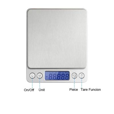 China Weight Measuring Electronic Digital Scales 500g 0.01g Pocket Case Jewelry Scale Household Weight Scale Balance 3kg 0.1g Silver for sale