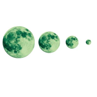 China Luminous Wall Sticker 30cm Moon Wall Stickers Kids Room Decorative Luminous Decoration Moon Stickers Green/Blue/Pink Wall Decors for sale