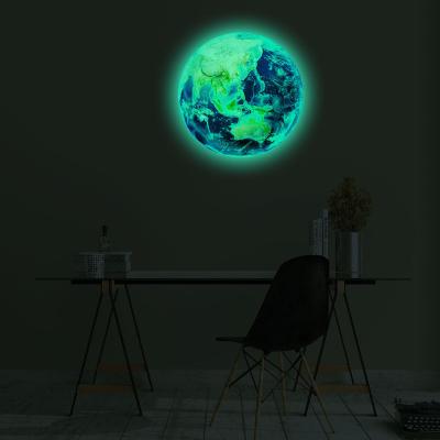 China 20/30CM Decorative Luminous Sticker Earth Moon Wall Stickers For Kids Rooms Bedroom Decoration Wall Sticker Home Decor Living Room Glow In Dark for sale