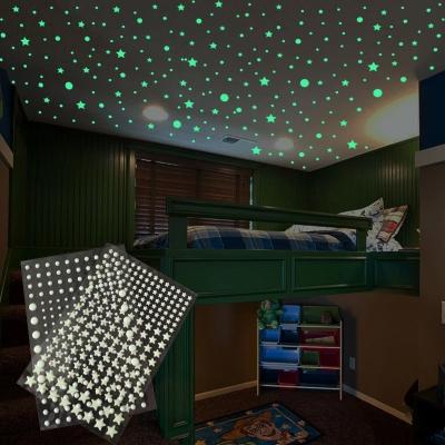 China Decorative Luminous Dots Moon Universe Kids Room Wall Sticker 3D Stars Bedroom Wall Sticker Home Decal Glow in DIY It Dark Bubble Stickers for sale