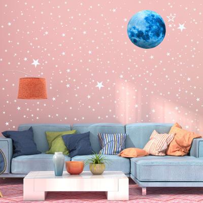 China Decorative Sticker 435 Pcs/Set Luminous Moon Stars Dots Wall Sticker Kids Room Bedroom Living Room Home Decor Decals Glow in the Dark Stickers for sale