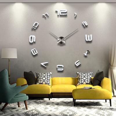 China 3D Wall Clock DIY Mirror Stickers Living Room Decorative Acrylic Quartz Needle Self-adhesive Hanging Sticker Watch for sale