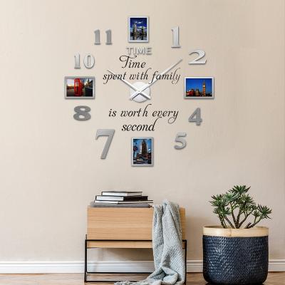 China 3D Wall Clock DIY Mirror Stickers Living Room Decorative Home Decorative Quartz Needle Self Adhesive Hanging Watch for sale