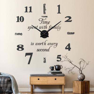 China 3D Wall Clock DIY Mirror Stickers Living Room Decorative Home Decorative Quartz Needle Self Adhesive Hanging Watch for sale