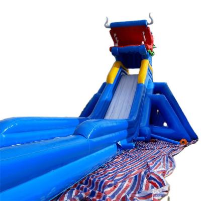 China 0.55mm Plato PVC Tarpaulin Factory Price Cheap Inflatable Commercial Water Bounce House Slide for sale