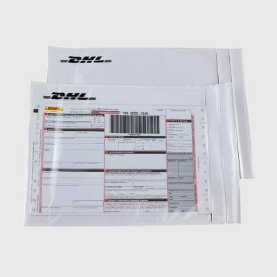 China Jiuheng Moisture Proof Self Adhesive Packing List Envelope Customized Wholesale Price DHL Packing List Envelope Awb Envelope for sale