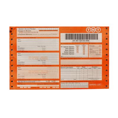 China paper & Carton China Printing Factory Wholesale Jiuheng Barcode Printed TNT Air Waybill Printing for sale