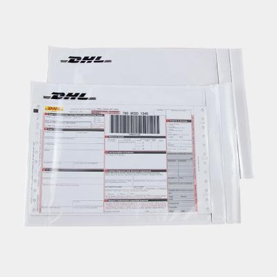 China Jiuheng Waterproof Self Adhesive Packing List Envelope Moisture Proof OEM Fedex Ups Courier Self Adhesive Poly Packing List Envelope for sale