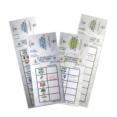 China Whoseasle Ballot Voting Waterproof High Quality Ticket With Multi-thread Printing for sale