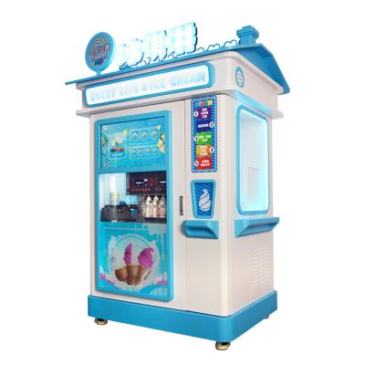 China SDK Support customized 24-hour self-service automatic smart yogurt ice cream machine touch screen soft ice cream vending machine for sale