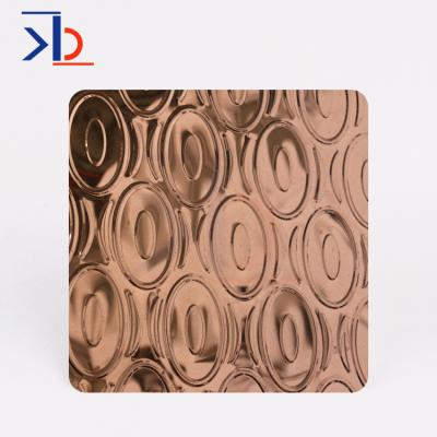 China Decoration rose gold mirror stamped plate 3D model 2D stamping decorative sus 304 stainless steel sheet for KTV decoration for sale