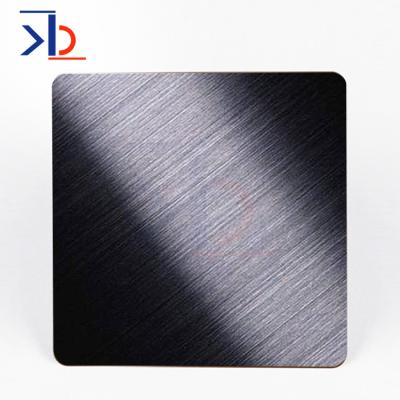 China Luxury Ornamental Stainless Steel Sheet 4X8 Colored Hairline Metal Sheets Supplier 304 Ti Black Titanium Hairline Finish Stainless Steel Decorative Sheet for sale