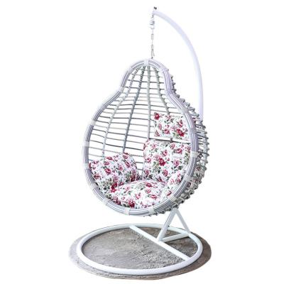 China Modern Outdoor Modern Rattan Egg Chair Wicker Leisure Hanging Chair With Stand for sale