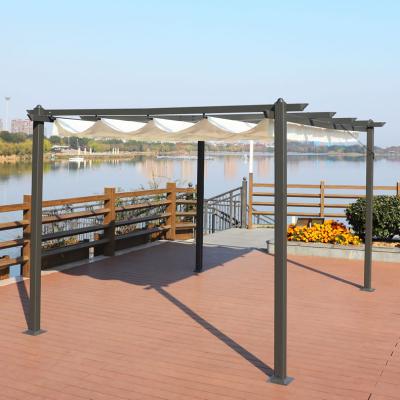 China Modern Wholesale Waterproof Outdoor Luxury Pergola Aluminum Gazebo With Sunshade for sale