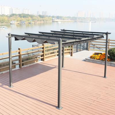 China Outdoor/garden aluminum outdoor gazebo/patio waterproof retractable pergola with sunshade canopy retractable sliding roof for sale