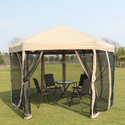 China Factory Wholesale Price Easy Open And Close Waterproof Folding Gazebo Canopy Patio Hexagon Folding Tent for sale