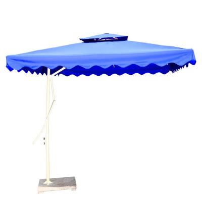 China Modern Leisure Furniture Patio Solid Iron Key Solid Umbrella With Flysheet for sale