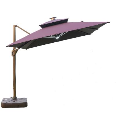 China Modern Garden Roman Umbrella Protected From The Sun Metal Patio Furniture LED for sale