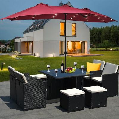 China Modern Luxury Patio Furniture Patio Umbrella Lamp Two Way Head Umbrella for Garden Yard Pool for sale