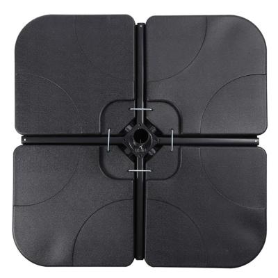 China Durable Heavy Duty 4-Piece Square Shaped Bottom Plate Water Or Bracket Filled Umbrella Base Cantilever Offset Holder With U Locking for sale