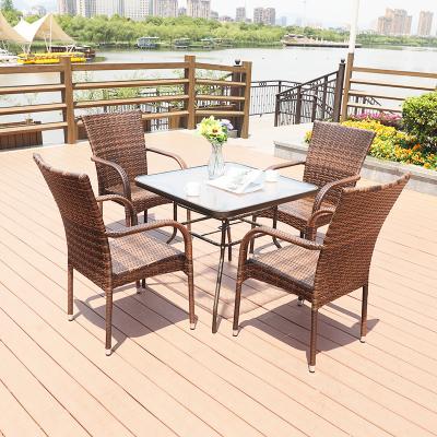 China Patio\Garden\Outdoor Table\Outdoor Patio Furniture Rattan and Garden Chair Dining Sets for sale