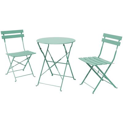 China Outdoor Weather Furniture Factory Wholesale Price Garden Set Metal Folding Bistros Set Outdoor Patio Table And Chairs for sale