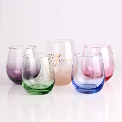 China New high quality classic/postmodern logo 15oz cheap lead free custom made glass mug for wine for sale