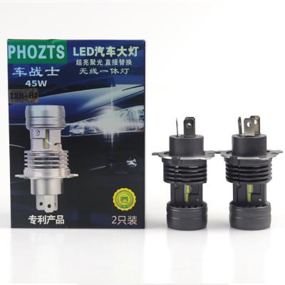 China Headight hot sale led h4 led lights 4 sides LED headlight super bright 6000K led headlight bulb H7 9005 9006 for sale